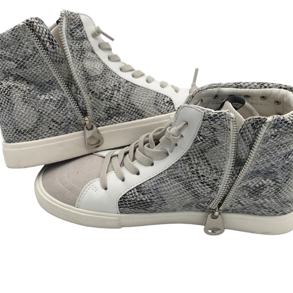 Vintage Havana Dayne Snake/ White Suede Leather High Top Sneakers size 8.5 - Picture 10 of 16